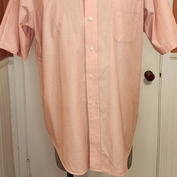 Roundtree & Yorke Orange Button Down Short Sleeve Shirt XL - Picture 4 of 10